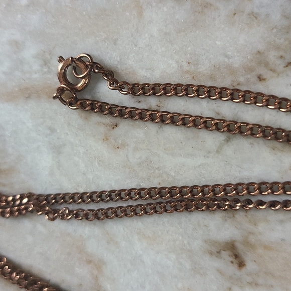 Vintage Mid Century Copper Tone Swirl Necklace - Picture 4 of 5